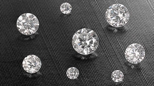 Eight HPHT faceted synthetic diamonds from AOTC Group Eight HPHT faceted synthetic diamonds from AOTC Group