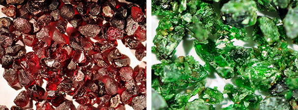 Garnet and clinopyroxene from crushed peridotitic rock Garnet and clinopyroxene from crushed peridotitic rock