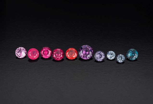 Spinel Suite with Rough Mineral Specimen