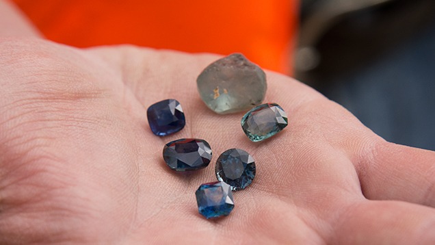 Sapphires in hand Sapphires in hand