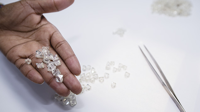 Diamond rough from Okavango Diamond Company Diamond rough from Okavango Diamond Company