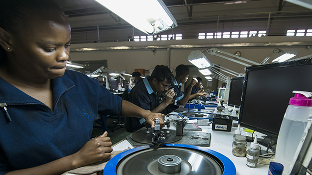 Employees at work at Laurelton manufacturing plant Employees at work at Laurelton manufacturing plant