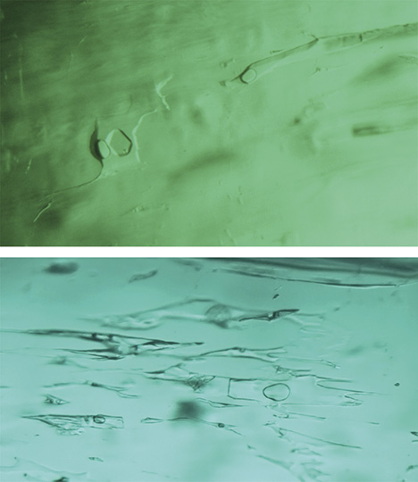 Multiphase inclusions in Colombian emerald Multiphase inclusions in Colombian emerald