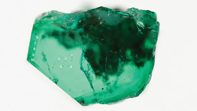Optical wafer from Muzo emerald Optical wafer from Muzo emerald