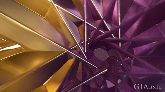 Ametrine top view cut Ametrine top view cut