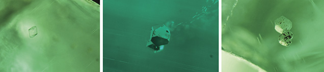 Single-phase solid inclusions in Musakashi emerald Single-phase solid inclusions in Musakashi emerald