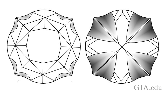 Ametrine top and side view cut