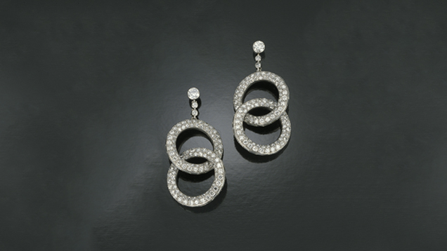 Cartier Diamond and Platinum Earrings