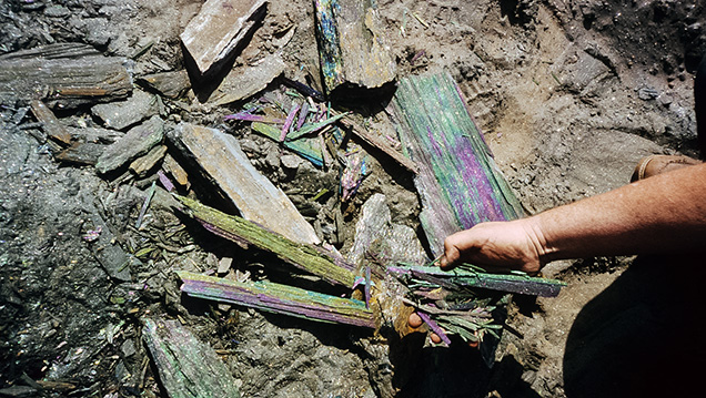 Rainbow hematite from Brazil’s Andrade mine. Rainbow hematite from Brazil’s Andrade mine.