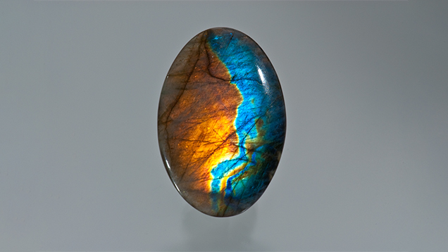 Spectrolite labradorite oval cabochon from Finland