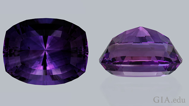 Amethyst top and side view